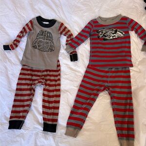 Hanna Andersson Red Grey Striped Pajama Star Wars red boys 18-24 months bundle